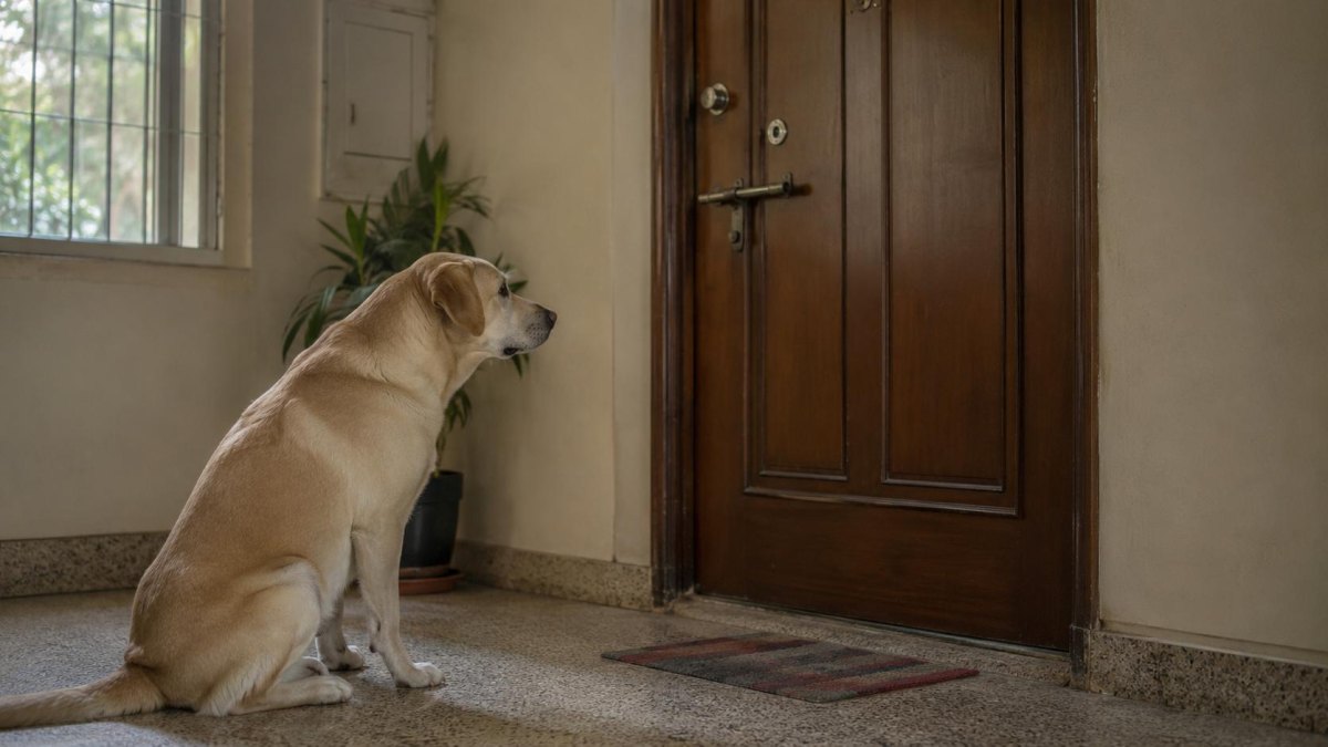Dog alone at home