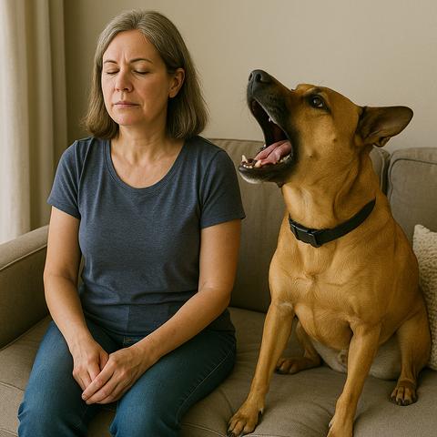 Owner ignoring barking dog