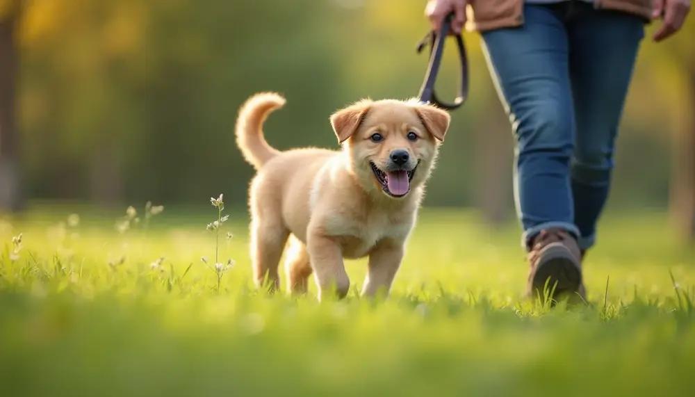 Puppy exploring environment