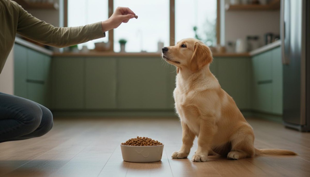 Puppy waiting calmly