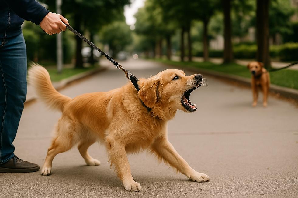 Dog noticing trigger during leash training