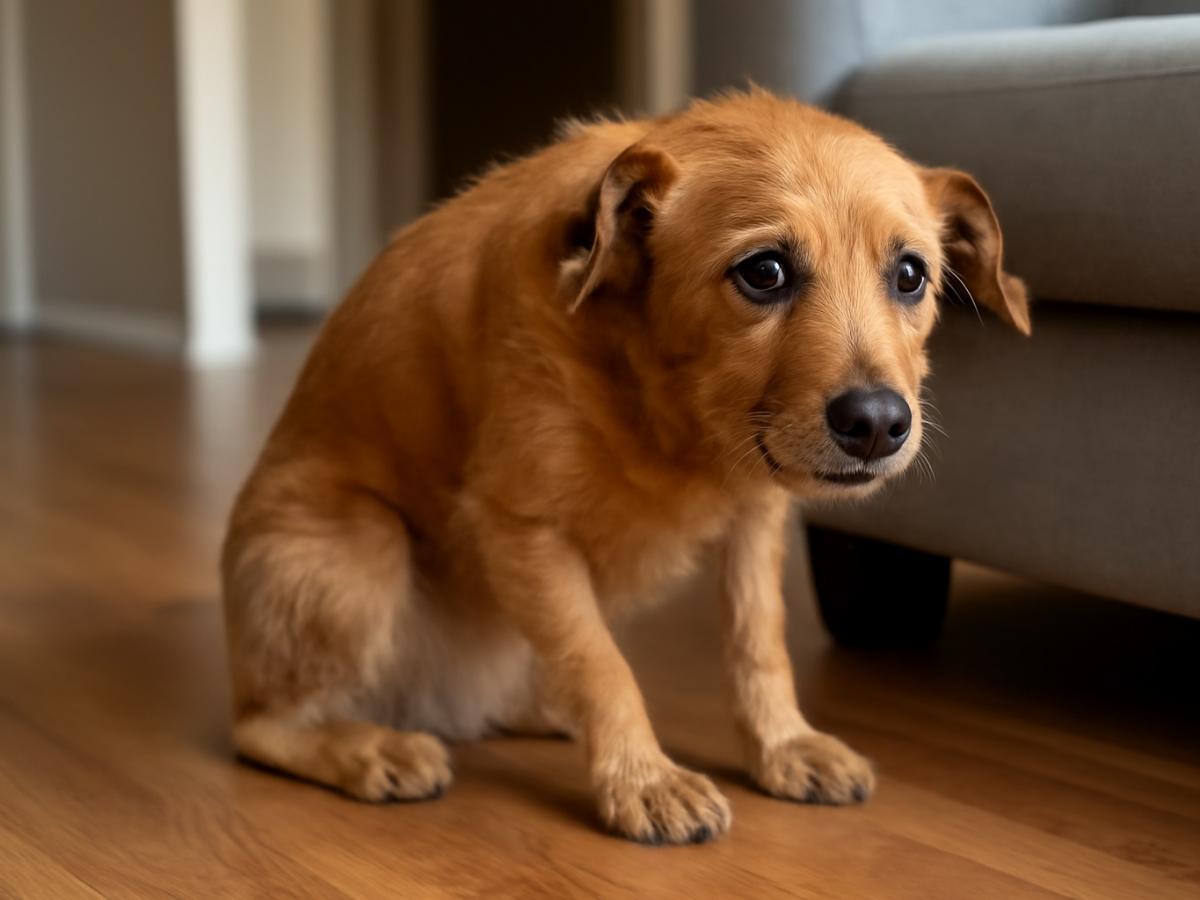 Small dog displaying stress signs linked to separation anxiety