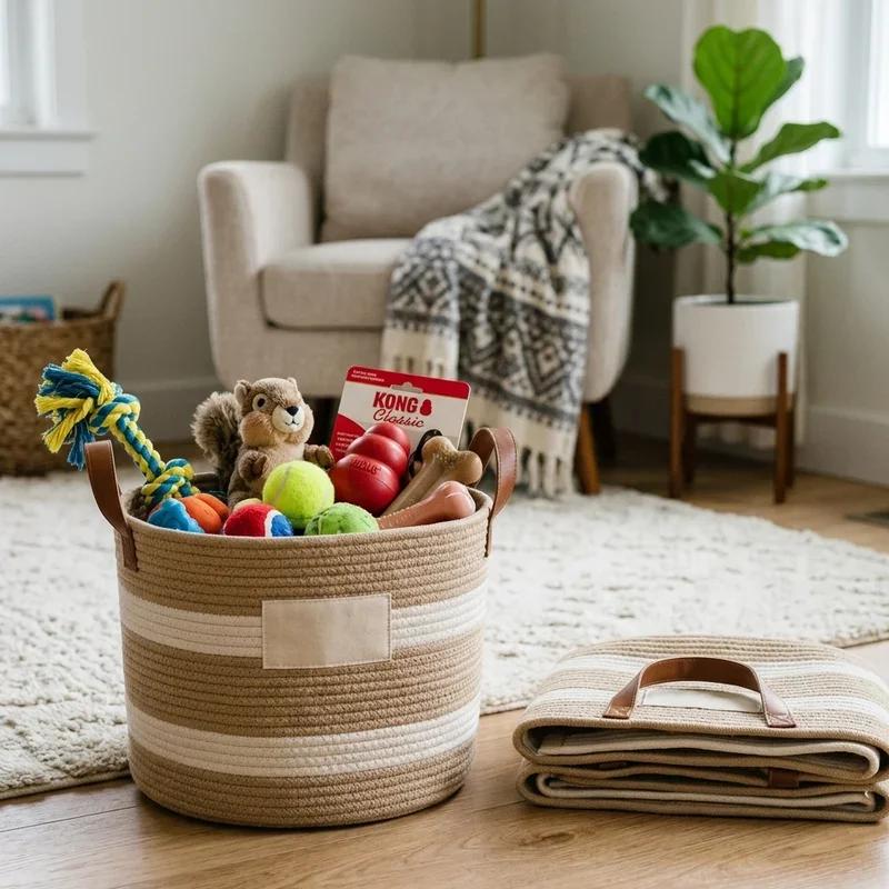 Organized clean puppy training toys