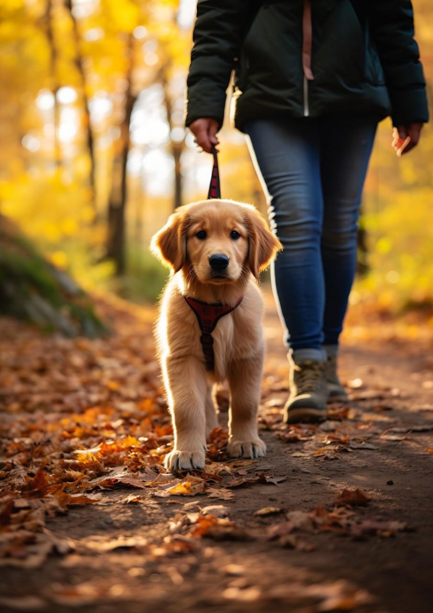 Puppy exploring outdoors