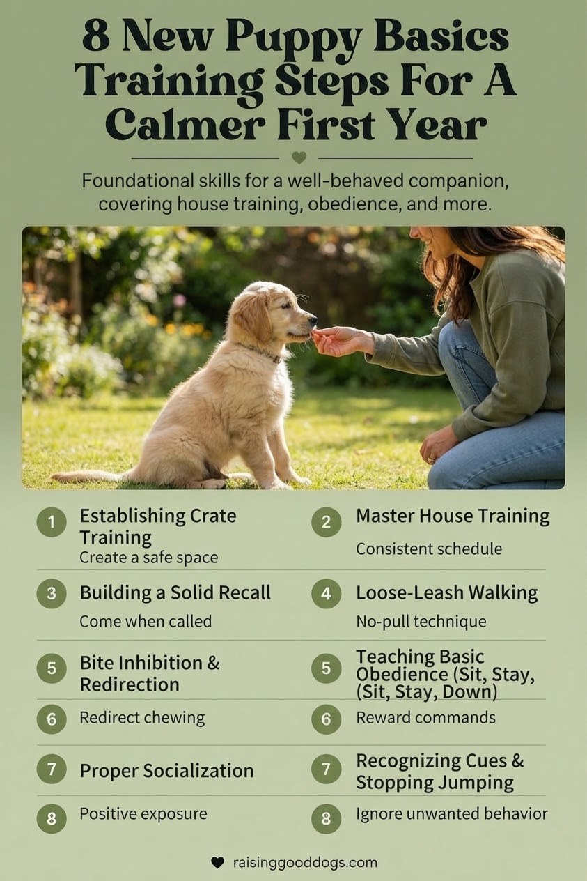 8 New Puppy Basics Training Steps For A Calmer First Year
