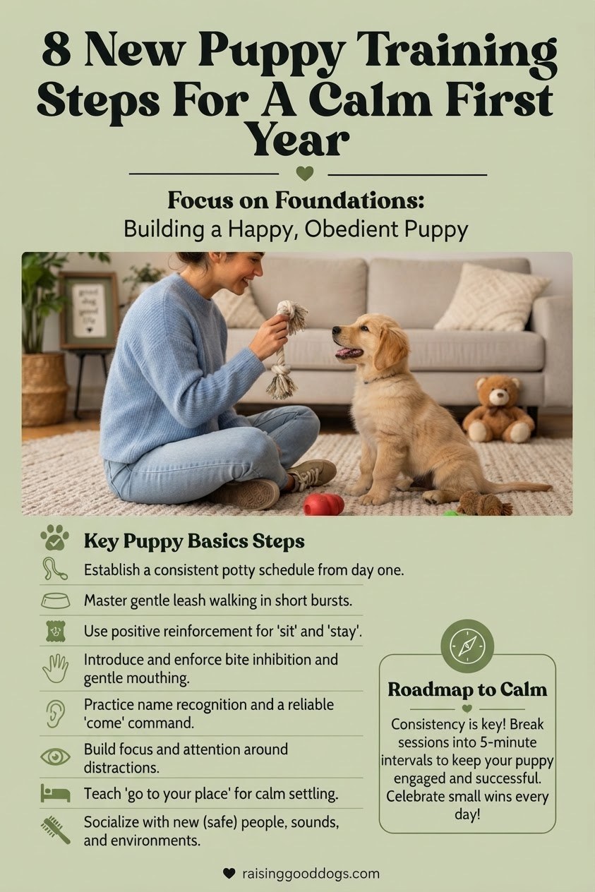 8 New Puppy Training Steps For A Calm First Year