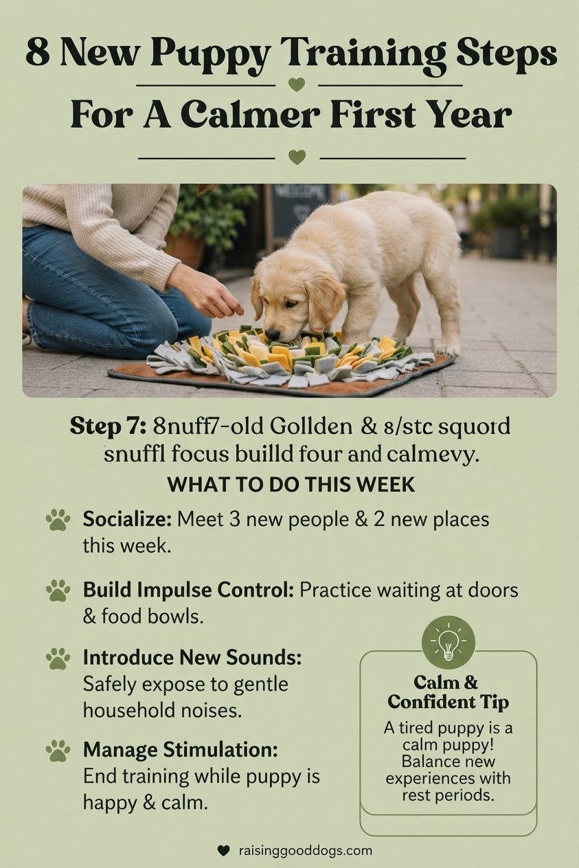 8 New Puppy Training Steps For A Calmer First Year