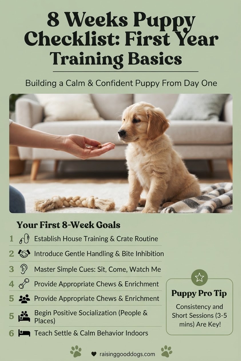 8 Weeks Puppy Checklist: First Year Training Basics