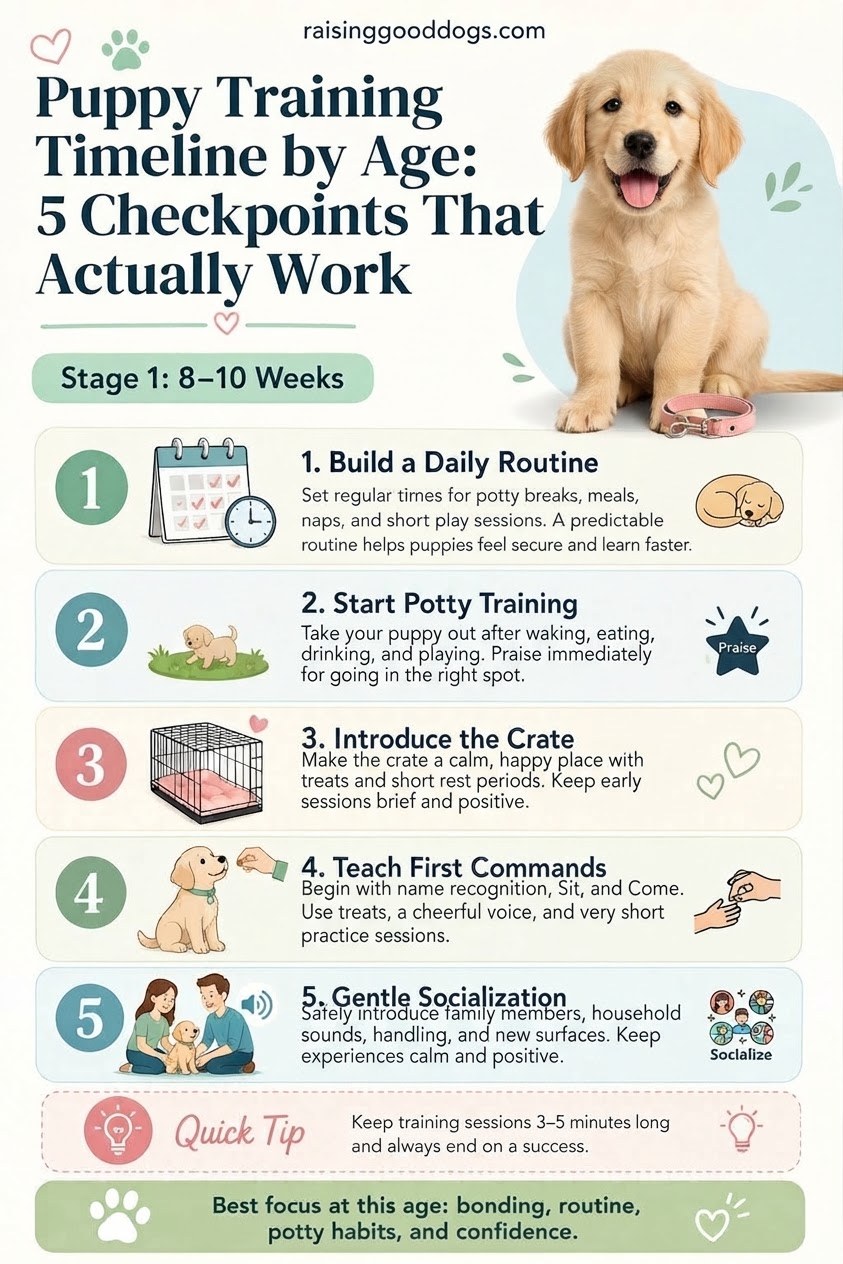 Puppy Training Timeline By Age: 5 Checkpoints That Actually Work