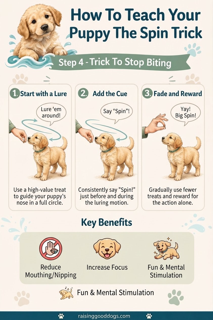 How To Teach Your Puppy The Spin Trick To Stop Biting