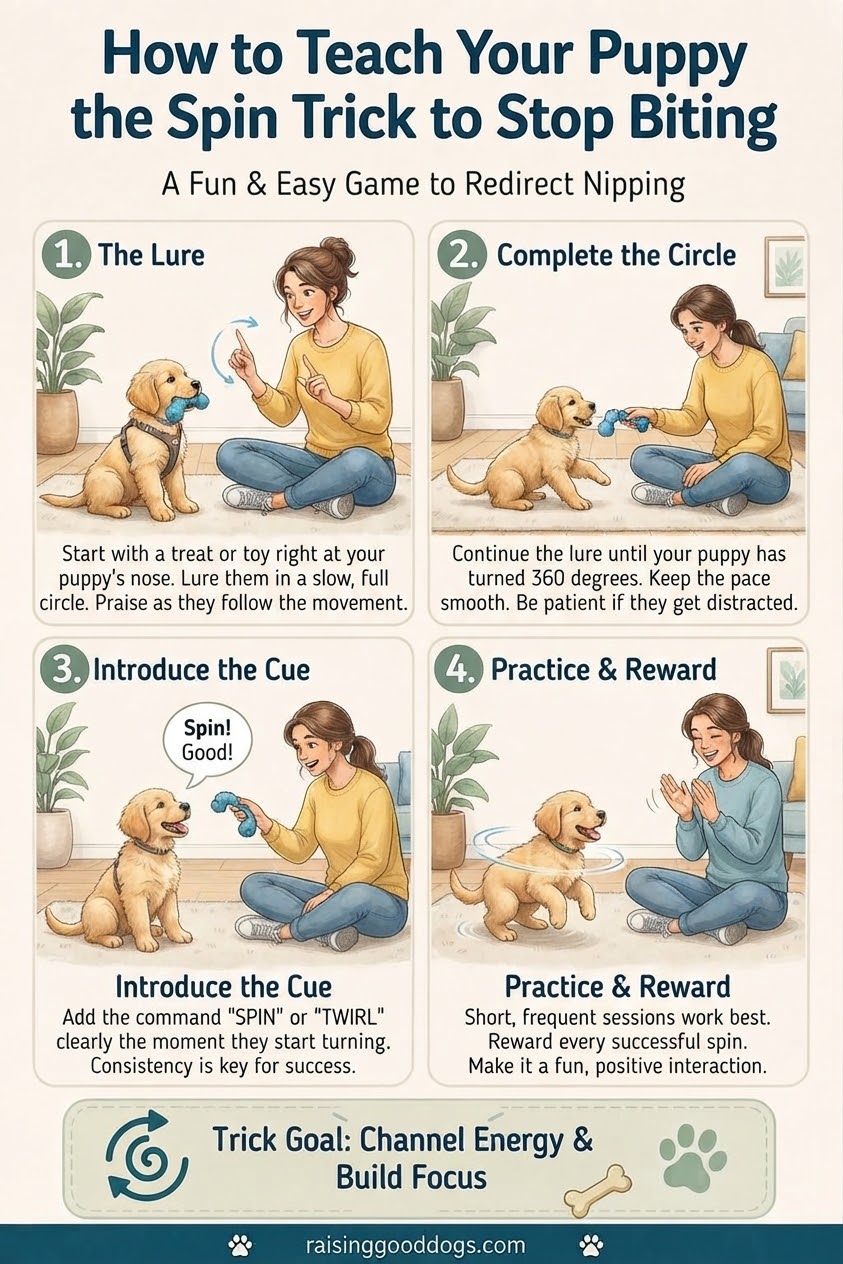 How to Teach Your Puppy the Spin Trick to Stop Biting