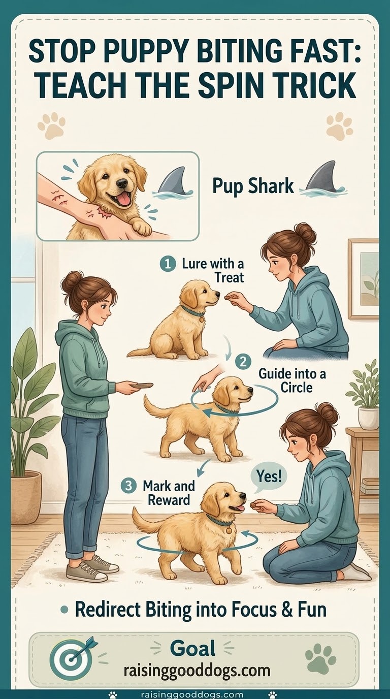 Stop Puppy Biting Fast: Teach The Spin Trick