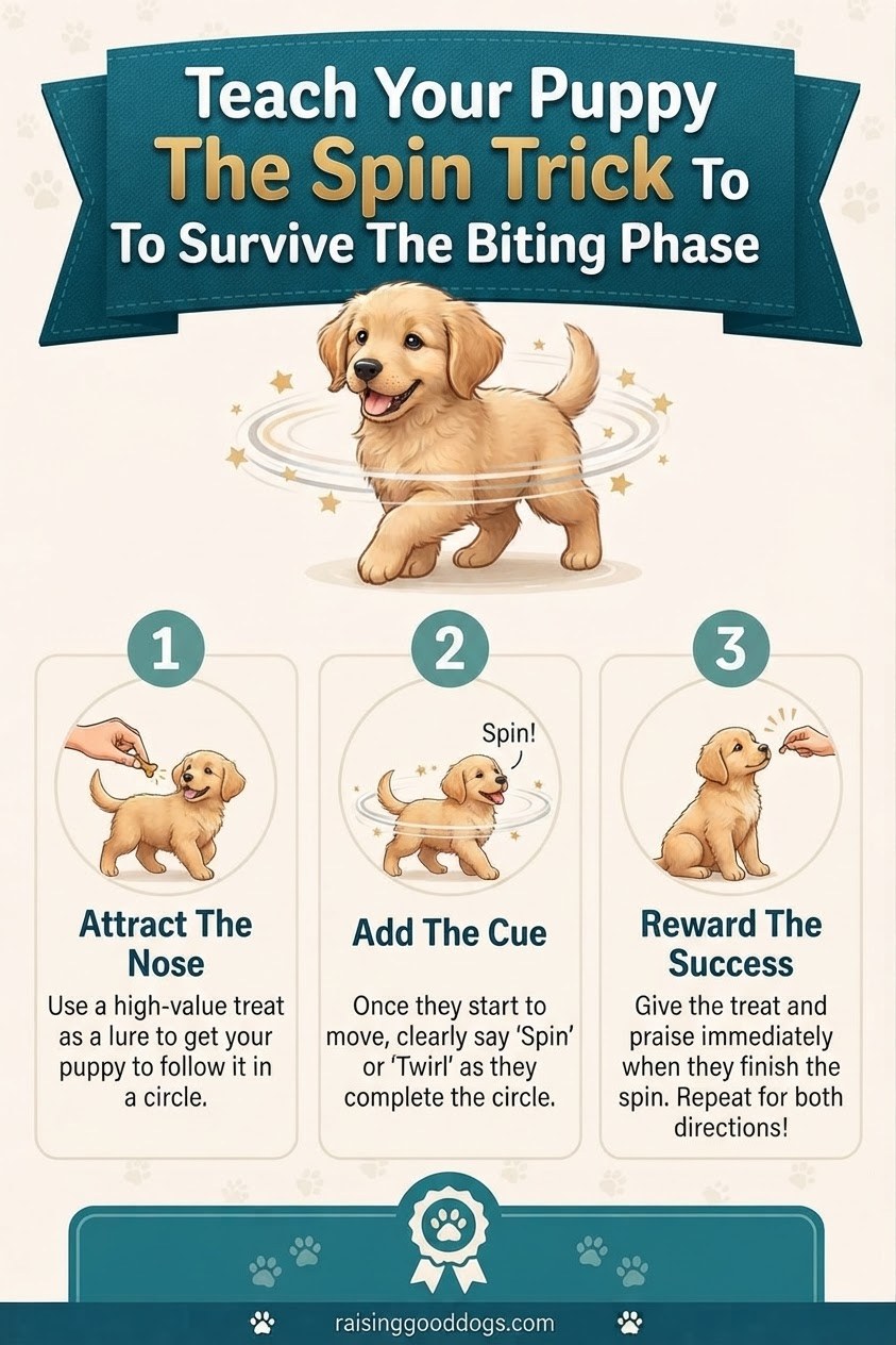 Teach Your Puppy The Spin Trick To Survive The Biting Phase