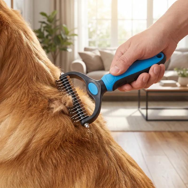 Undercoat rake grooming thick dog fur