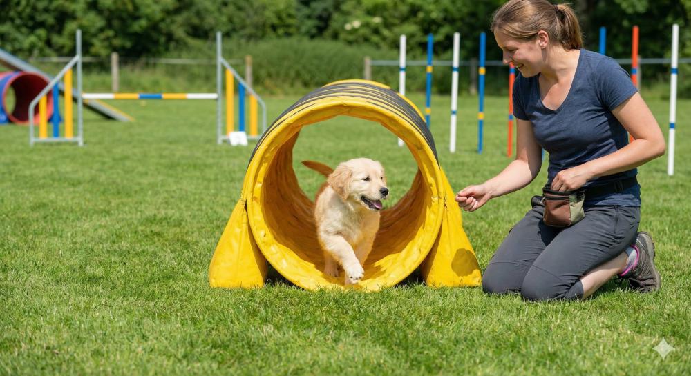 Puppy agility course