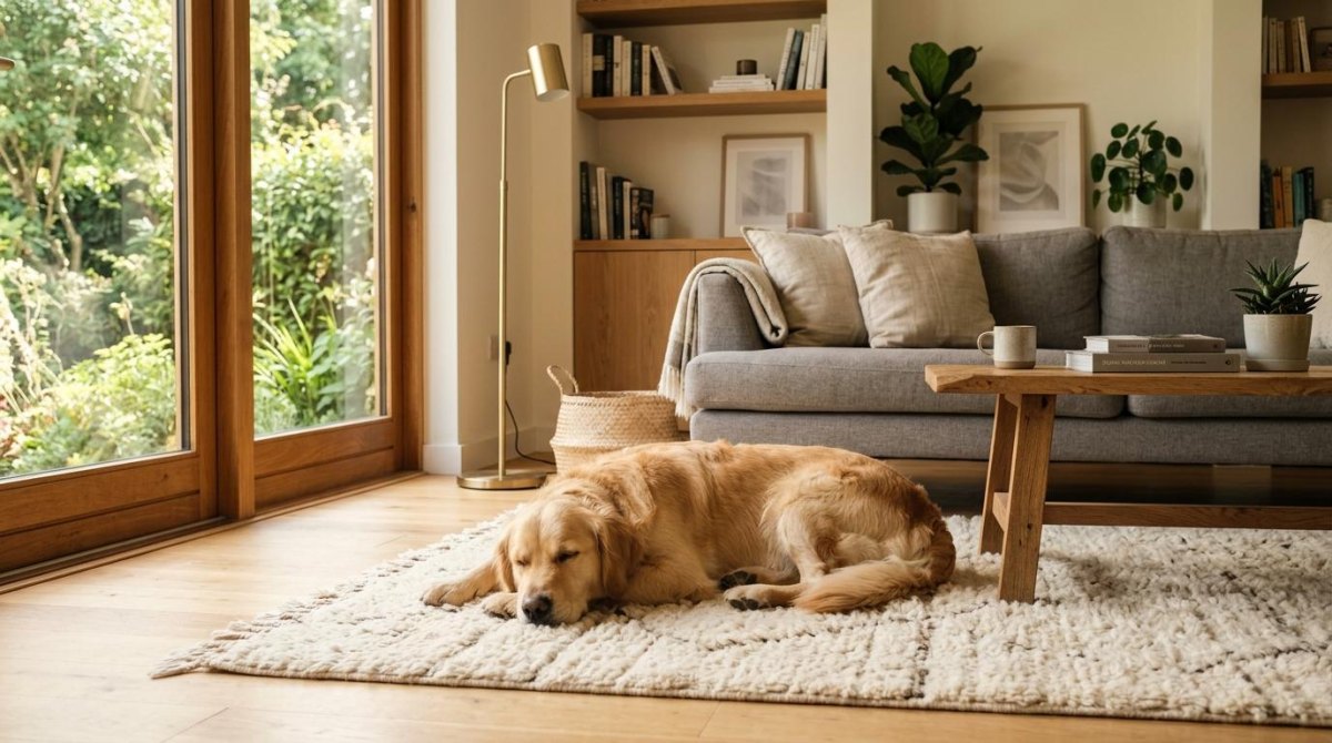 Calm dog away from window