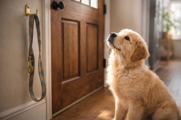 Puppy waiting at door