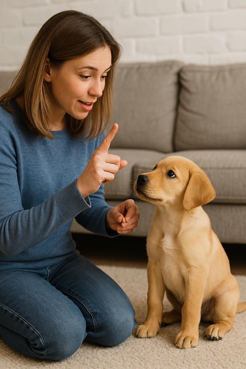 Owner calling puppy name