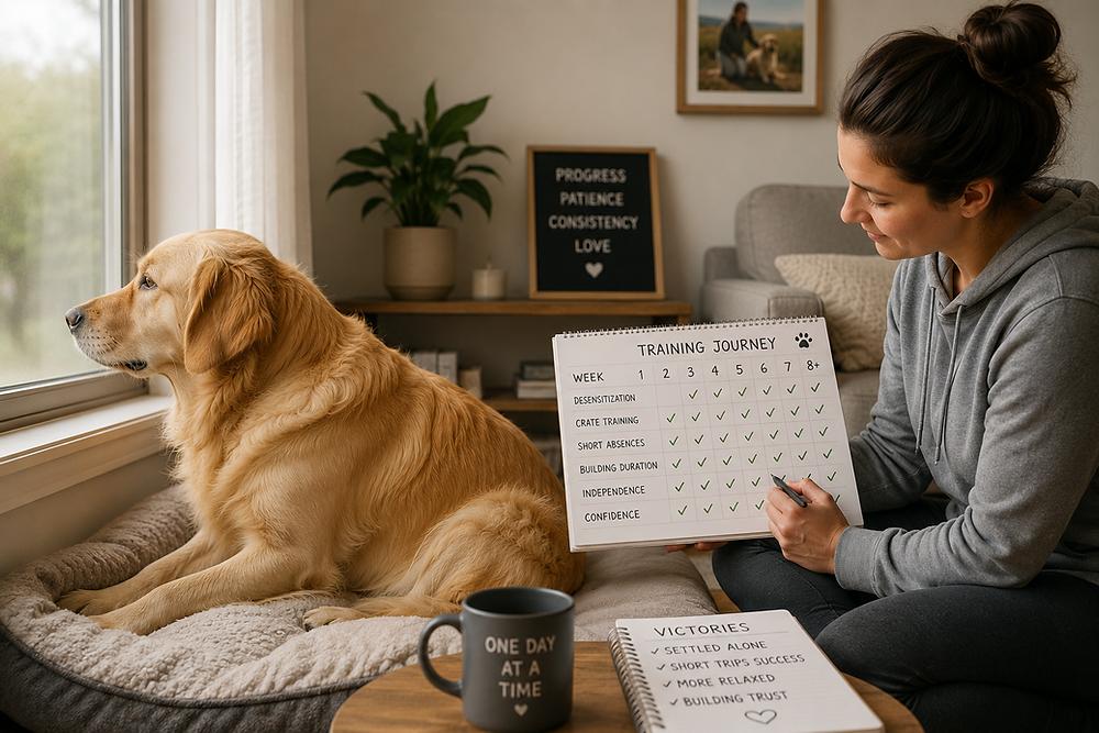 Owner tracking dog training progress