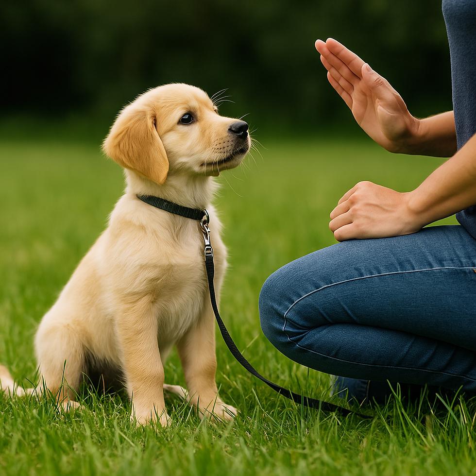 Trainer using hand signals