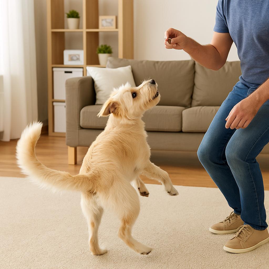 Puppy spinning trick
