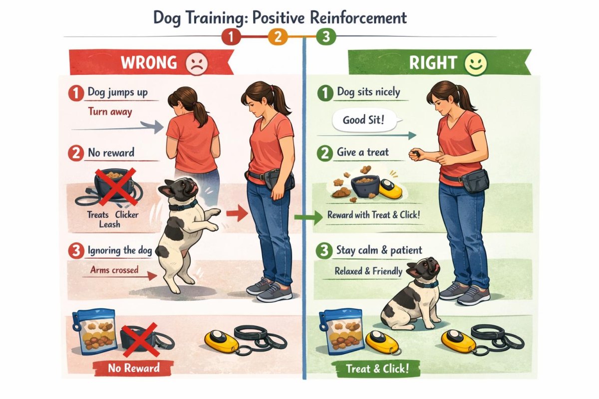 Dog training problem correction session