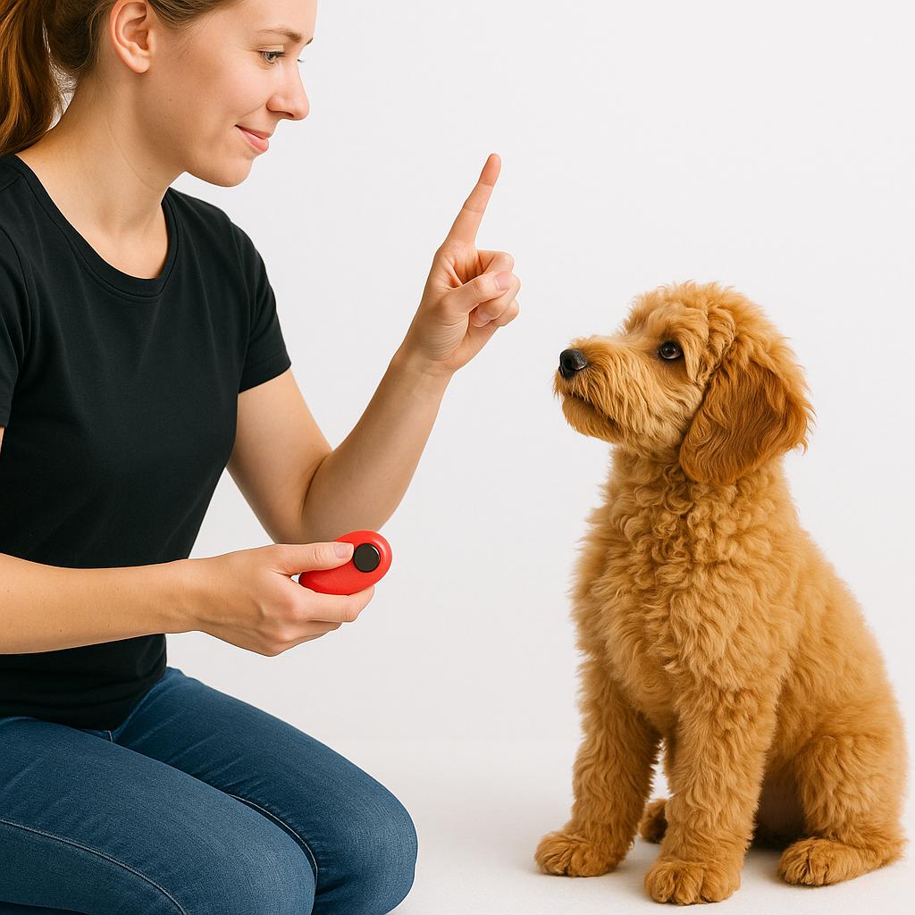 Clicker training puppy